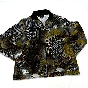 Mirror Image Animal print velour jacket sz L